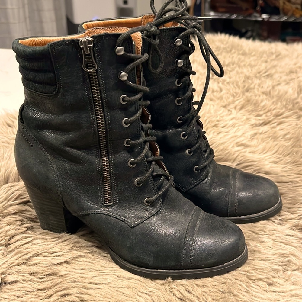 Clarks Leather Heeled Combat Boots